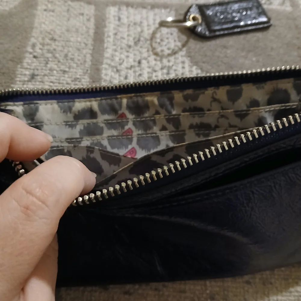 Coach Bundle- Vintage Rare Blue Poppy Clutch, Bag Tag & Envelope - Picture 5 of 13